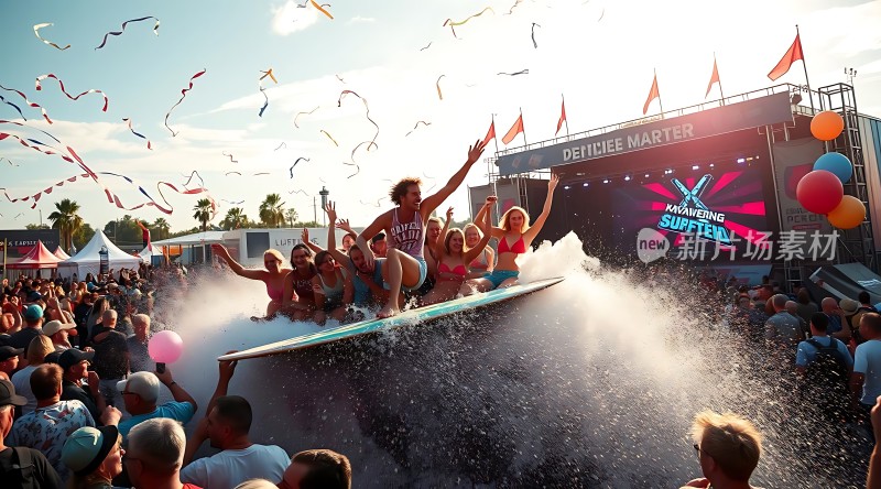 冲浪狂欢节上的欢乐瞬间