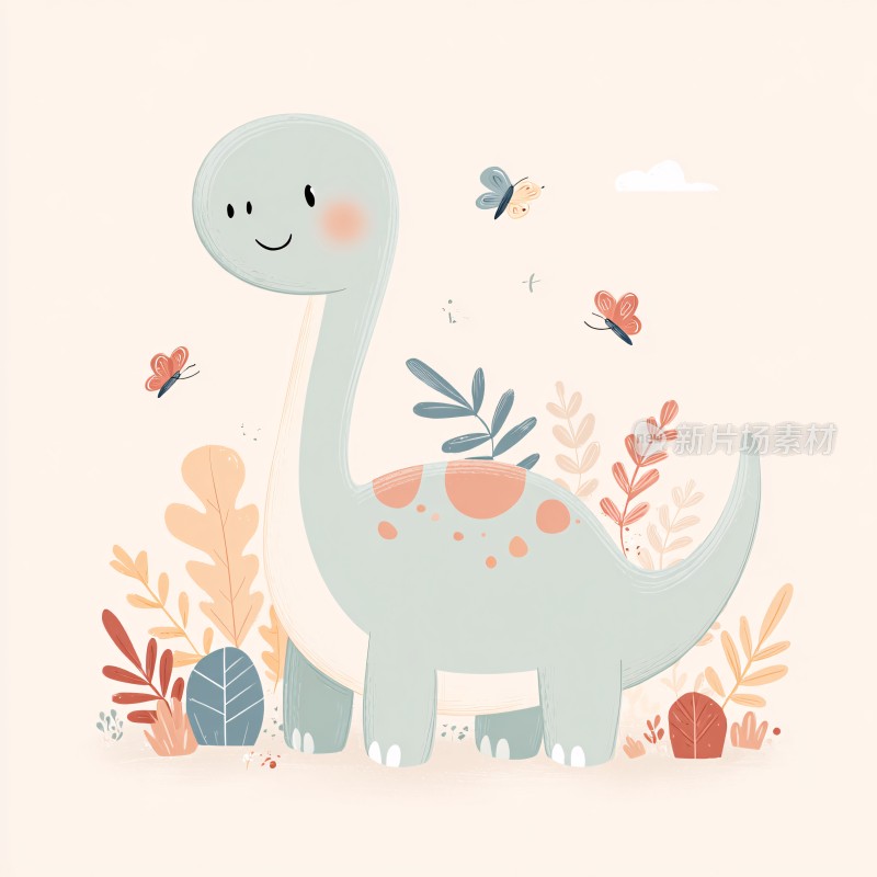 可爱卡通恐龙插画