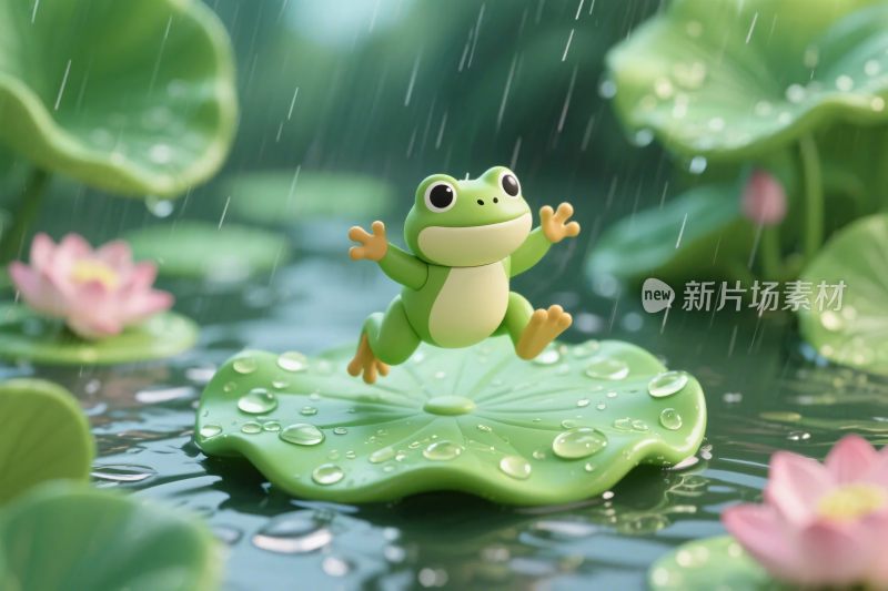 荷叶上的青蛙插画