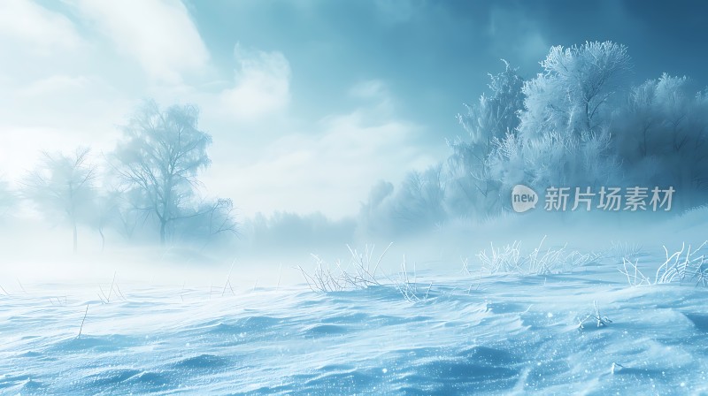 雪原上的宁静冬日