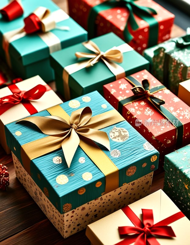 圣诞礼品盒特写