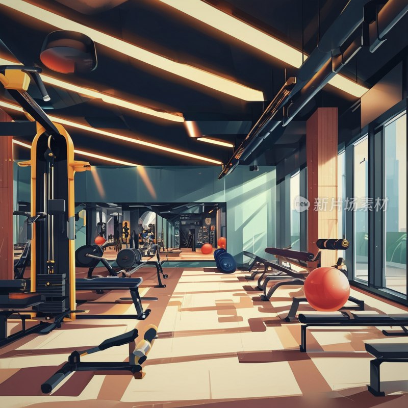 现代健身器材展示