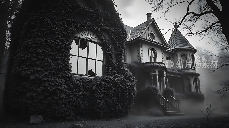 神秘藤蔓缠绕的老宅