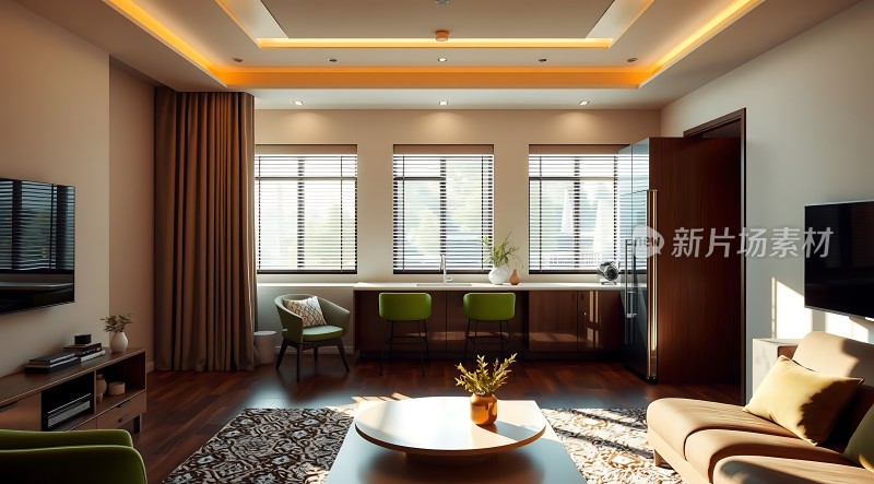 现代简约客厅温馨舒适生活空间