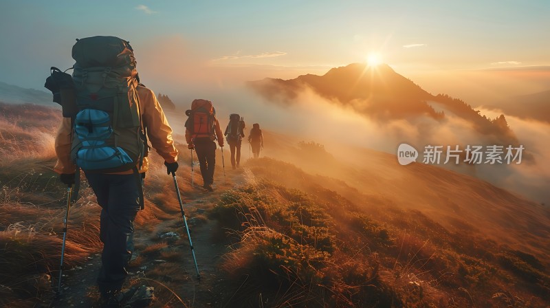 日出徒步旅行者