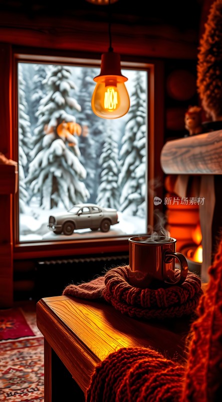 冬日暖炉旁的温馨时光