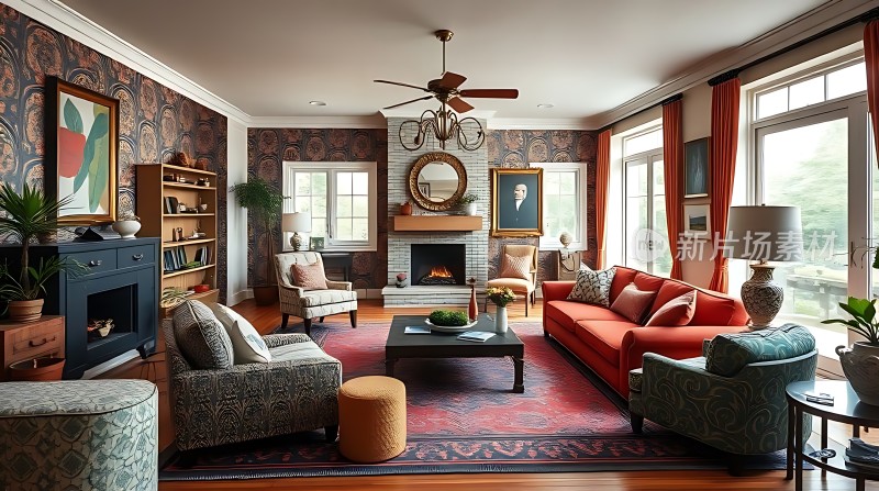 温馨客厅舒适沙发精美装饰自然光线