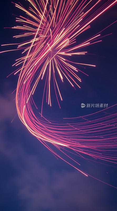 夜空烟花绽放色彩斑斓光芒四射