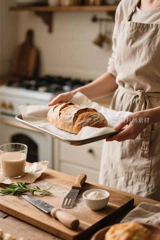 厨房烘焙面包展示