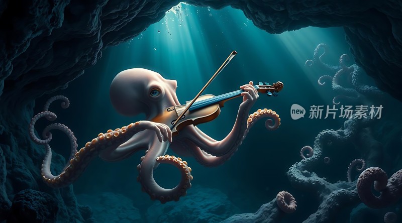 深海章鱼演奏小提琴