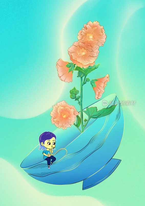 二十四节气植物夏至立夏吃面的时候蜀葵开