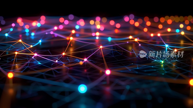 多彩光点交织的网络世界