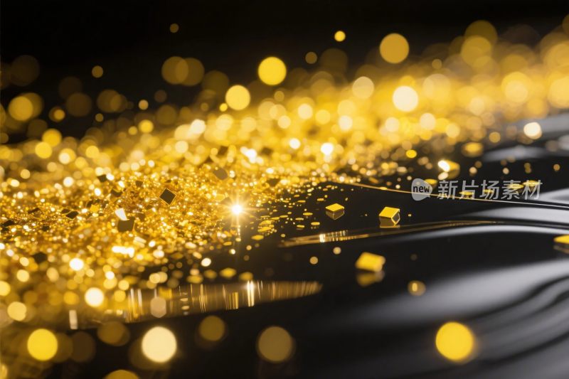 金色闪光粒子背景