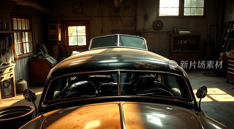 古董车库里的经典汽车
