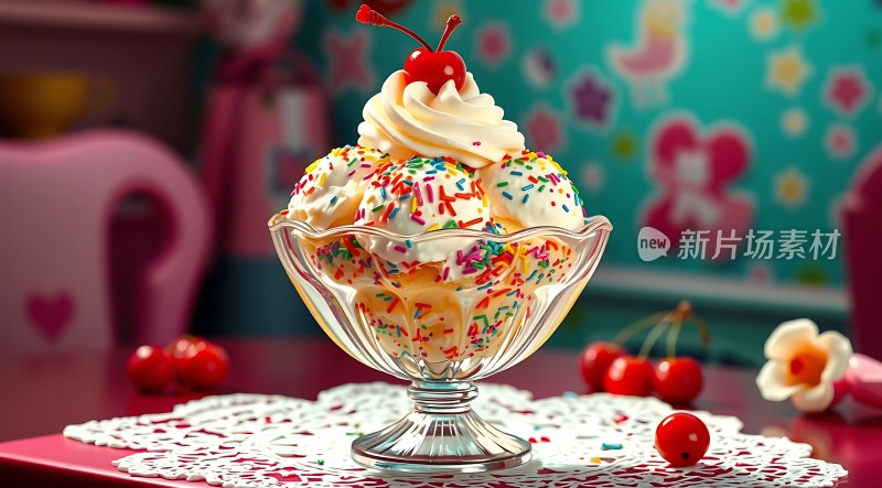 彩色冰淇淋甜筒