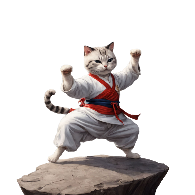 猫咪动物运动员功夫空手道跆拳道
