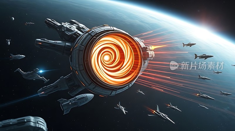 星际飞船与地球