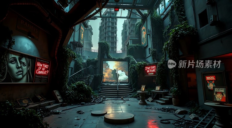 废弃都市中的神秘光影