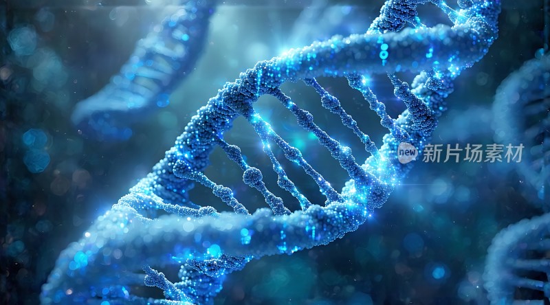 蓝色螺旋DNA结构