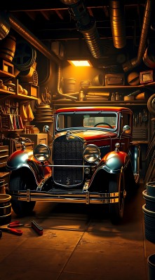 古董车库里的经典轿车