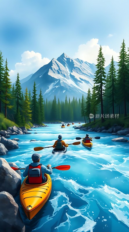 **勇闯激流山间皮划艇之旅**