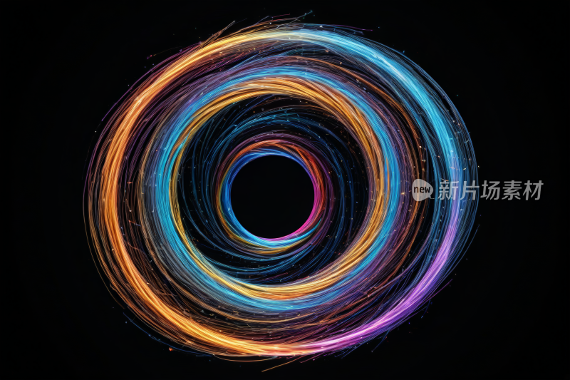 黑色背景彩色圆形物体特写高清图片