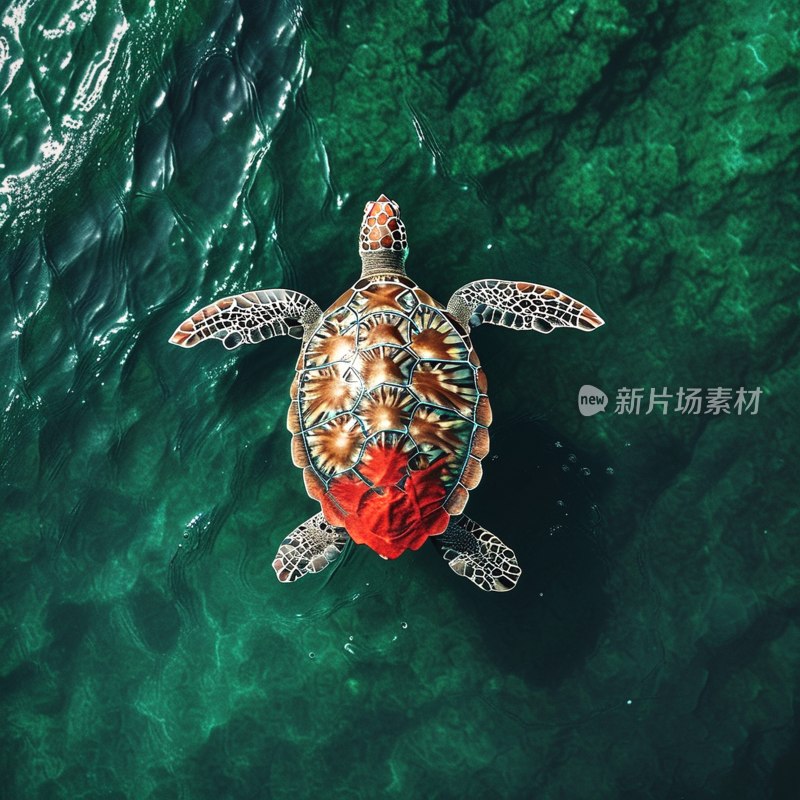 绿海龟海洋视角
