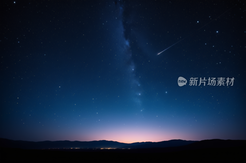 星空夜空一颗流星和一颗流星高清背景图片