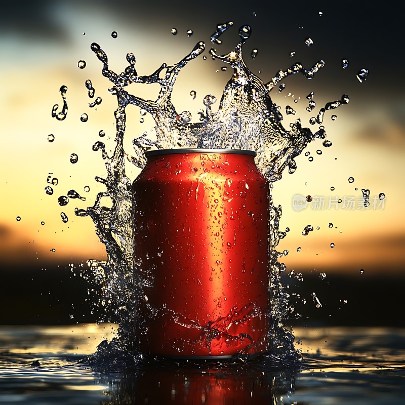 冰镇可乐溅起的水花