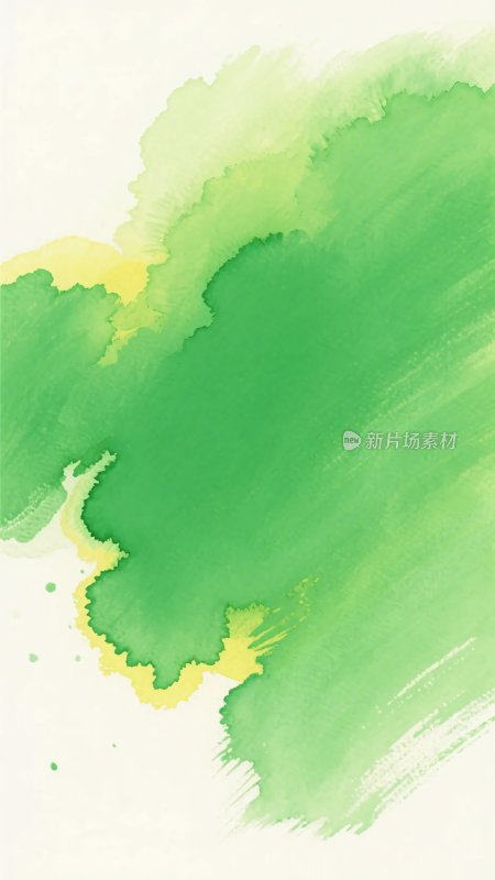 绿色水彩笔触背景图