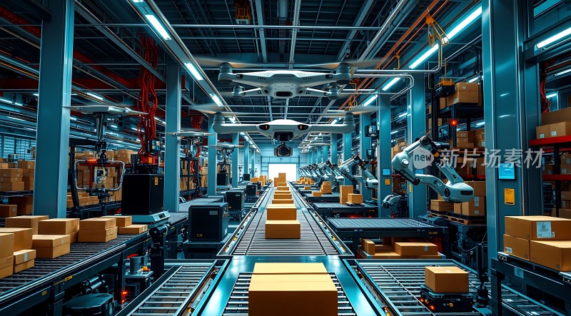 智能物流中心无人机与机器人协同作业