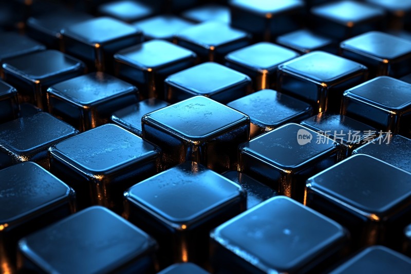 金属质感方块排列画面