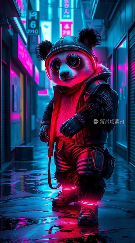 霓虹熊猫夜行街