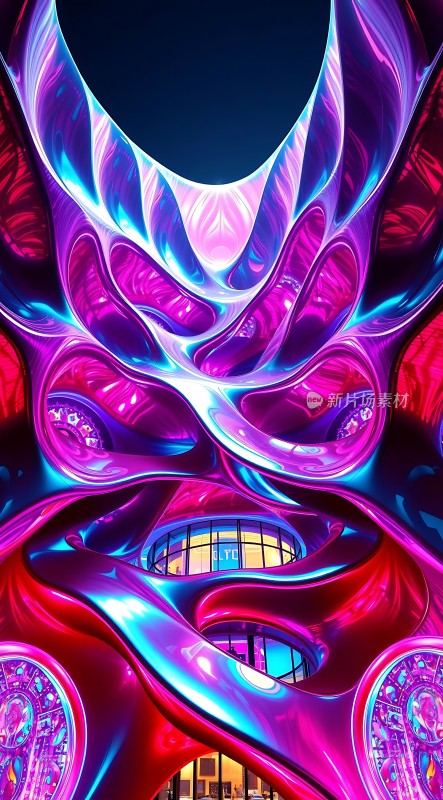 霓虹幻境未来主义建筑奇观