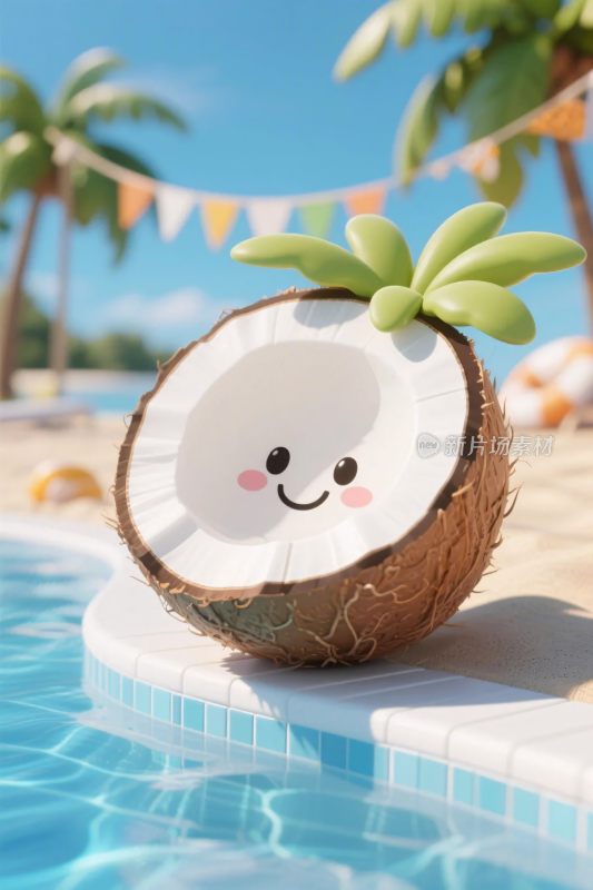 卡通椰子插画