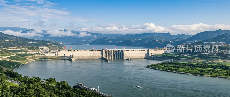 三峡大坝工程建筑自然风景水利电站航拍