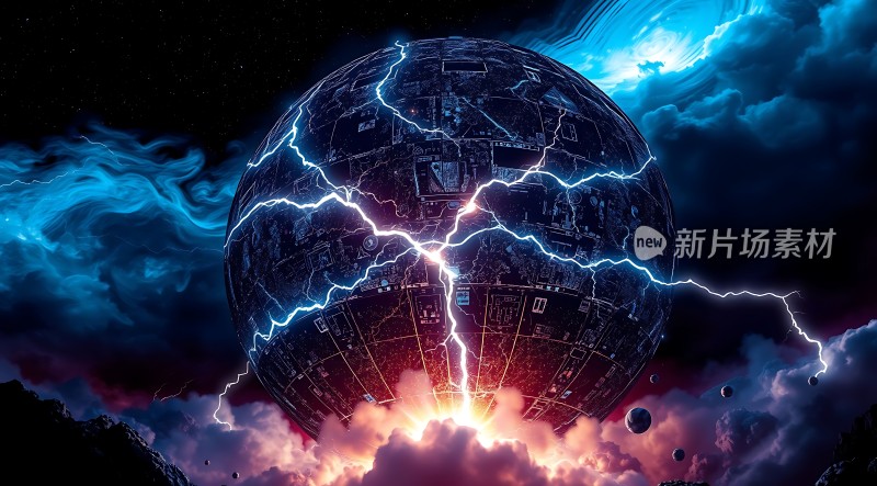 新片场素材科技风暴来袭