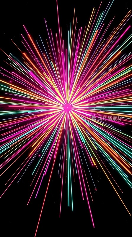 五彩斑斓的光芒绽放
