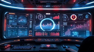未来科技驾驶舱全息数据展示智能操作界面 未来科技驾驶舱全息数据展示智能操作界面