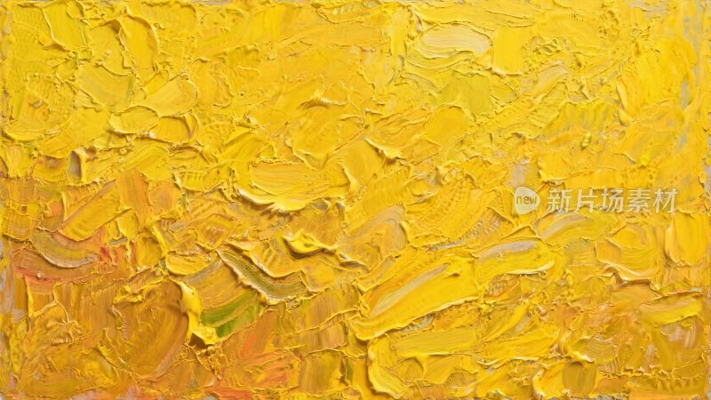 黄色抽象油画作品
