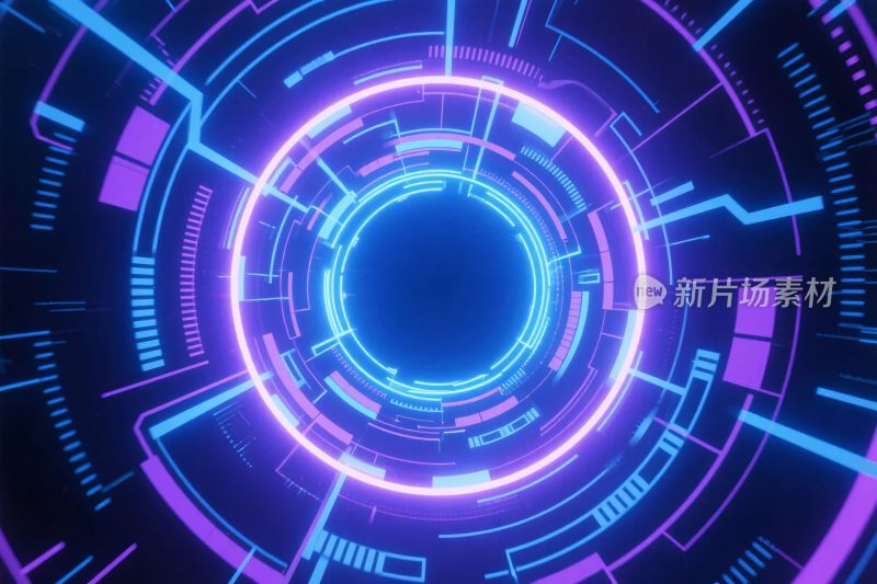未来科技隧道霓虹特效图
