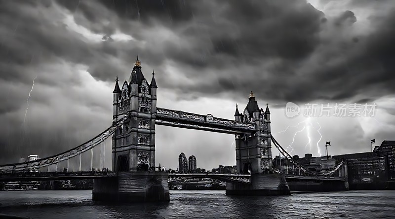 伦敦塔桥暴风雨之夜
