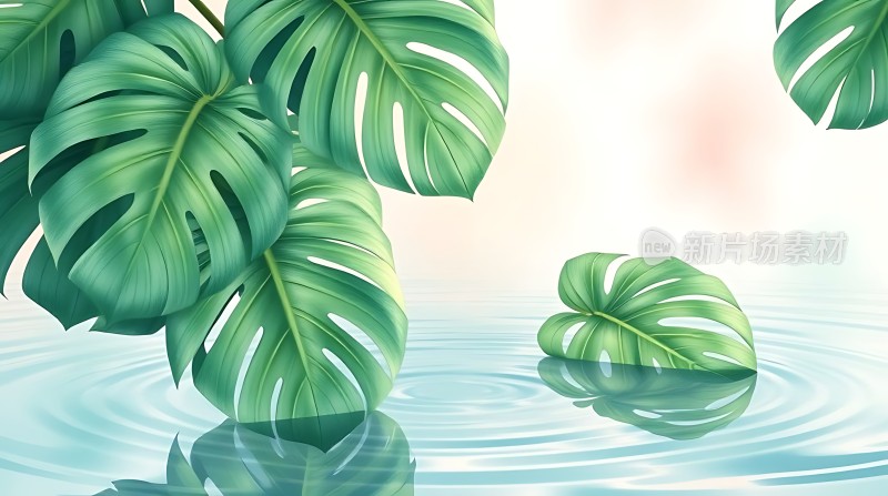 绿叶轻舞水上梦