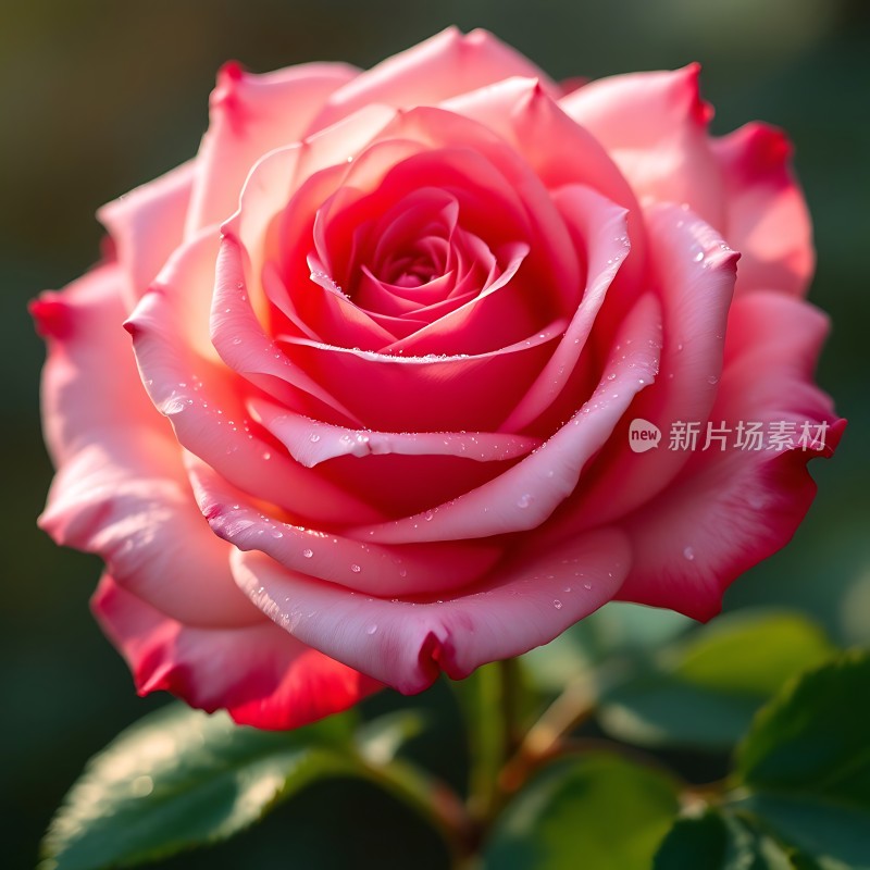 晨露轻吻粉玫瑰