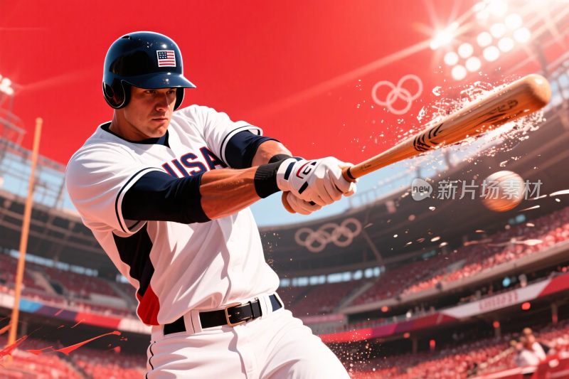 棒球运动员挥棒竞技