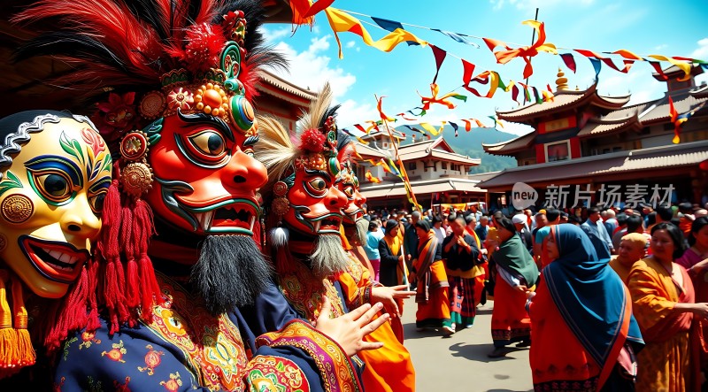 面具舞者与节日庆典