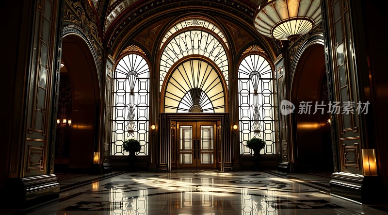 豪华大厅光影交错的艺术殿堂