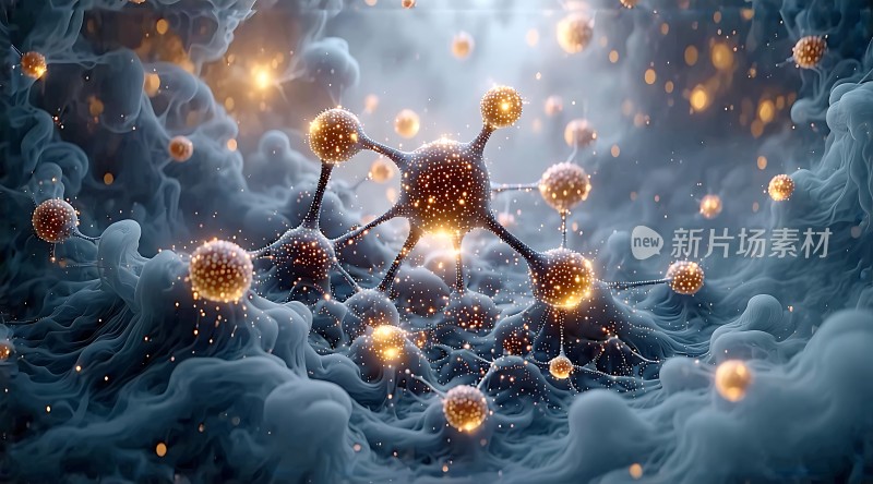 新片场素材分子结构微观世界探索