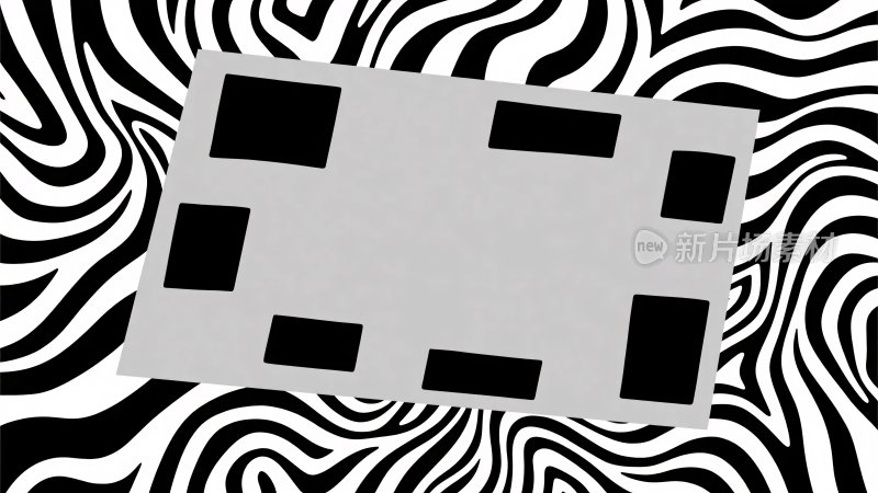 黑白几何图案与波纹背景图