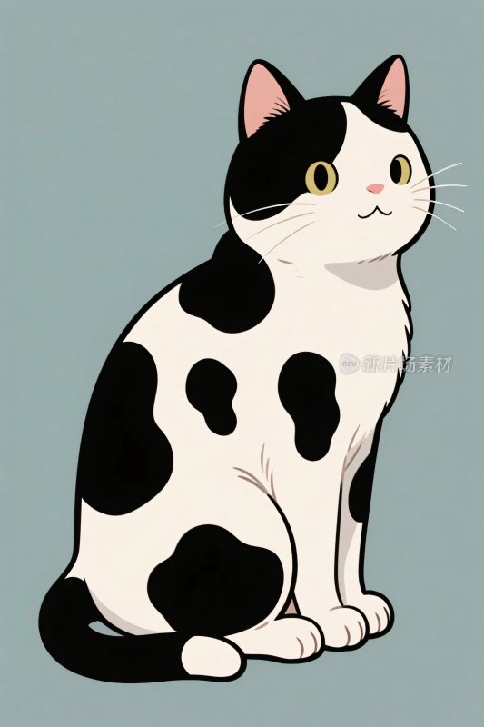黑白猫咪插画